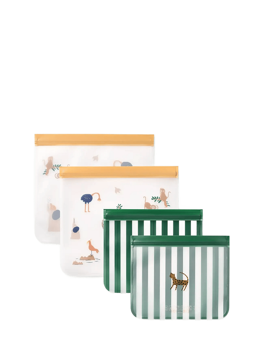 Liewood - Rebus Reusable Food Bags 4-Pack - matpåsar - all together / sandy - 0