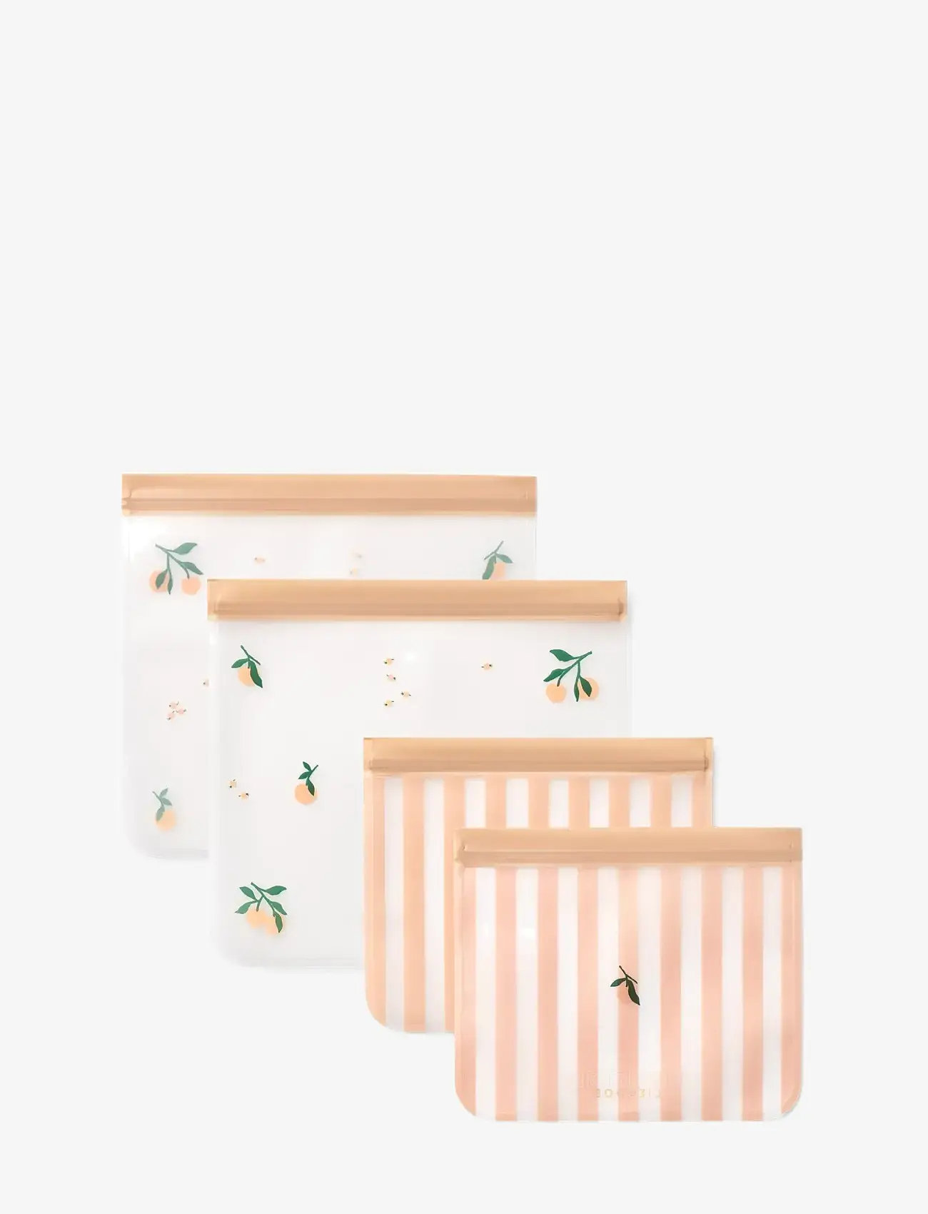 Liewood - Rebus Reusable Food Bags 4-Pack - food pouches - peach / sea shell - 0