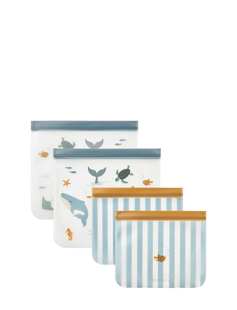 Liewood - Rebus Reusable Food Bags 4-Pack - toidukotid - sea creature / sandy - 0
