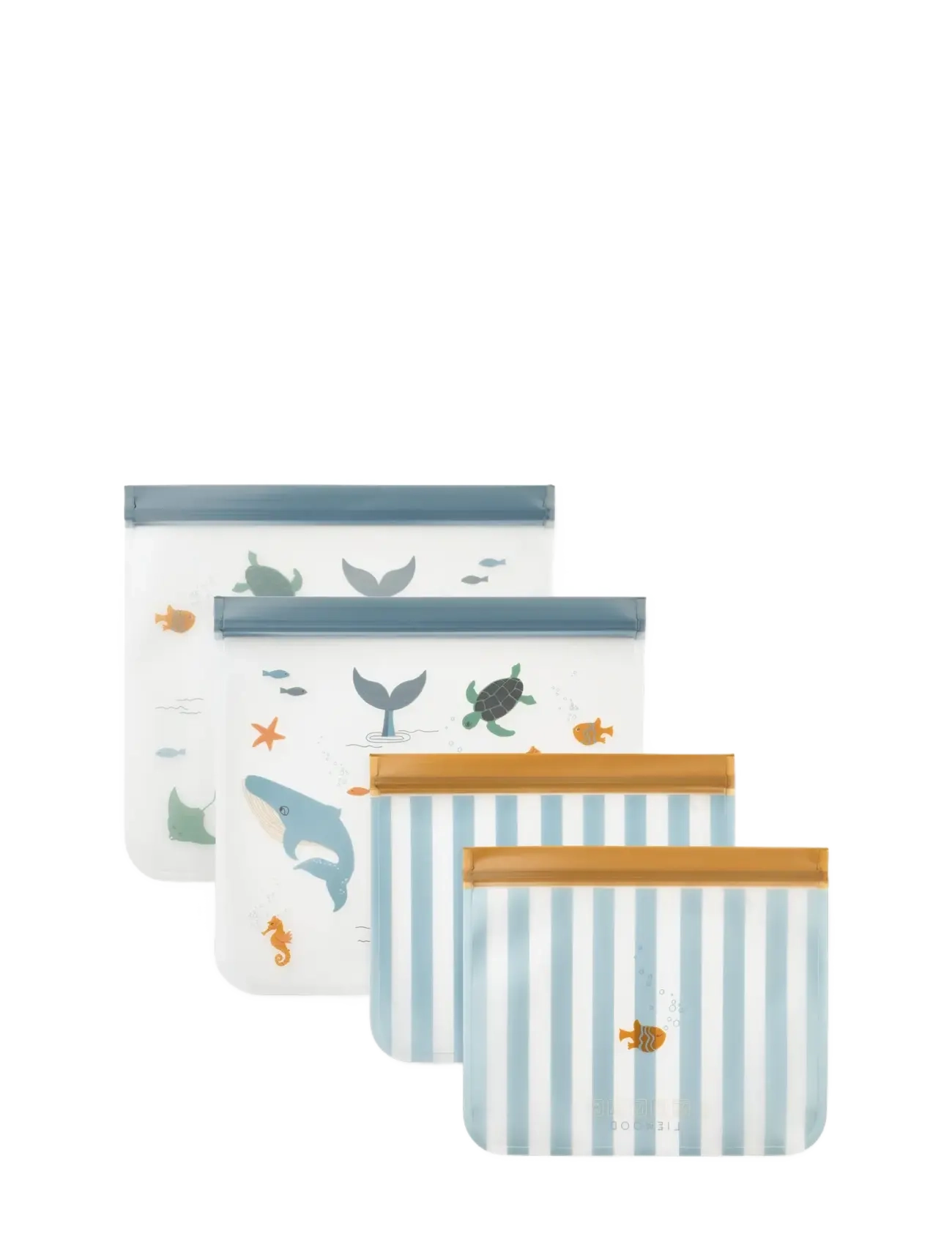 Liewood Rebus Reusable Food Bags 4-Pack - Liewood - SEA CREATURE / SANDY / multi