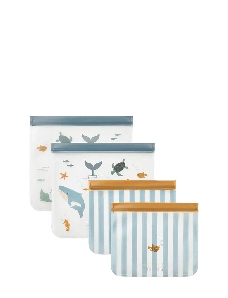 Liewood - Rebus Reusable Food Bags 4-Pack - fødevareposer - sea creature / sandy - 0