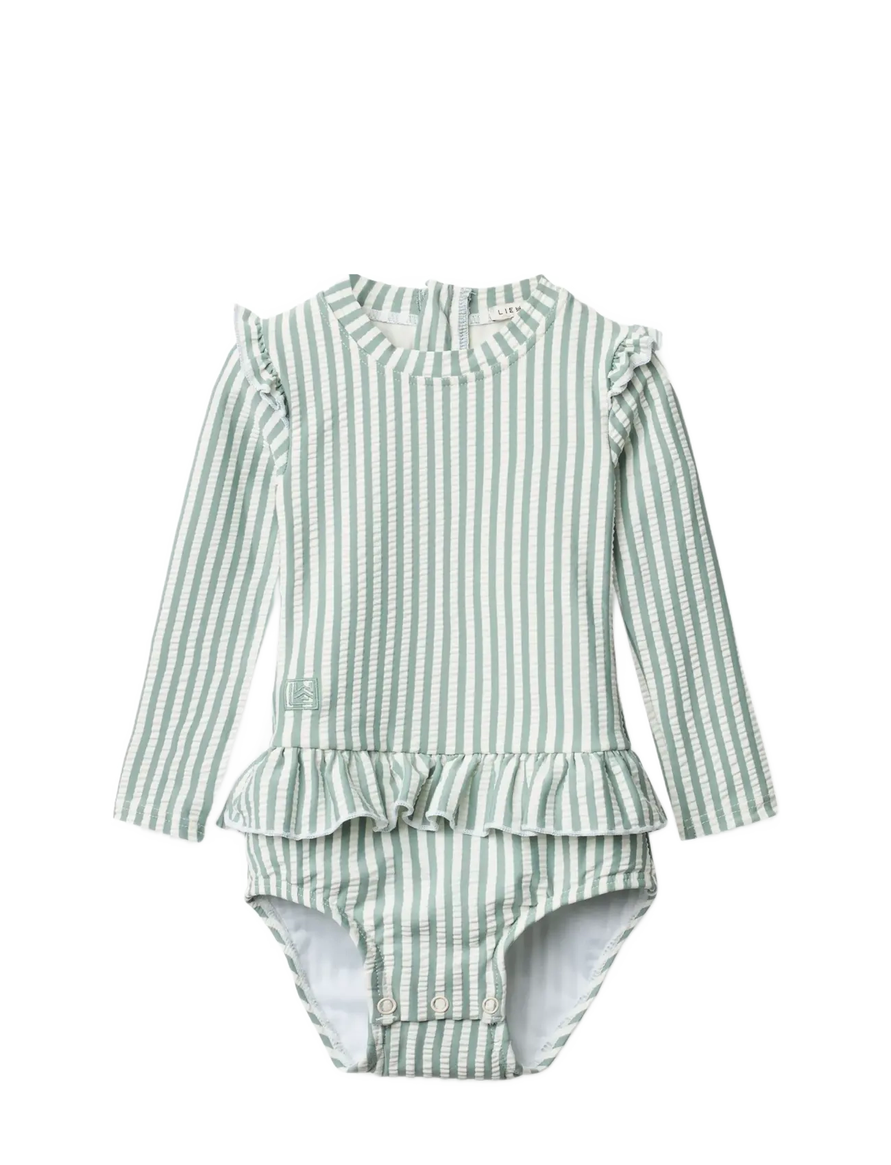 Liewood Sille Baby Seersucker Swimsuit, 56, Green, Badetøj > Badedragter, Børn