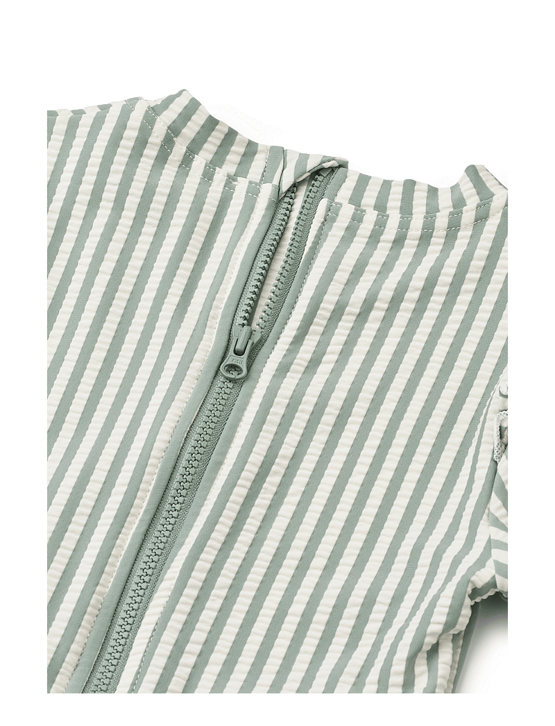 Liewood - Sille Baby Seersucker Swimsuit - vêtements uv - y/d stripe peppermint / creme de la creme - 2