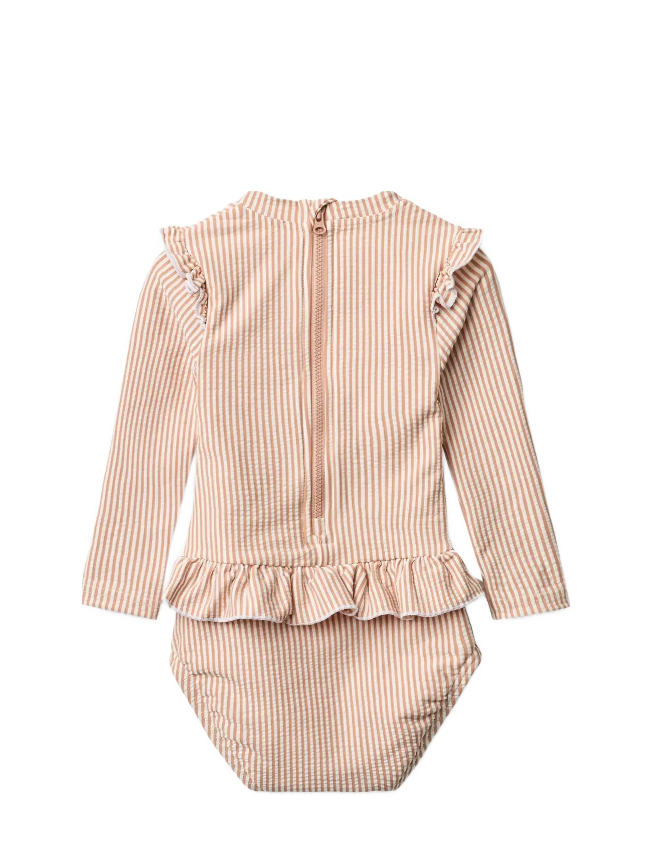 Liewood - Sille Baby Seersucker Swimsuit - badekleidung - y/d stripe pale tuscany / creme de la creme - 2