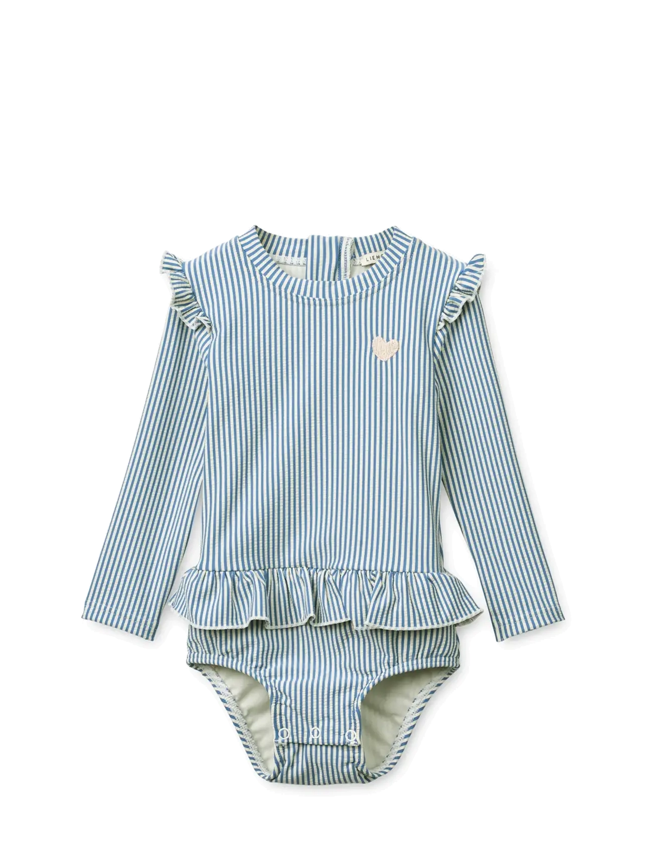 Liewood Sille Baby Seersucker Swimsuit, 56, Blue, Badetøj > Badedragter, Børn