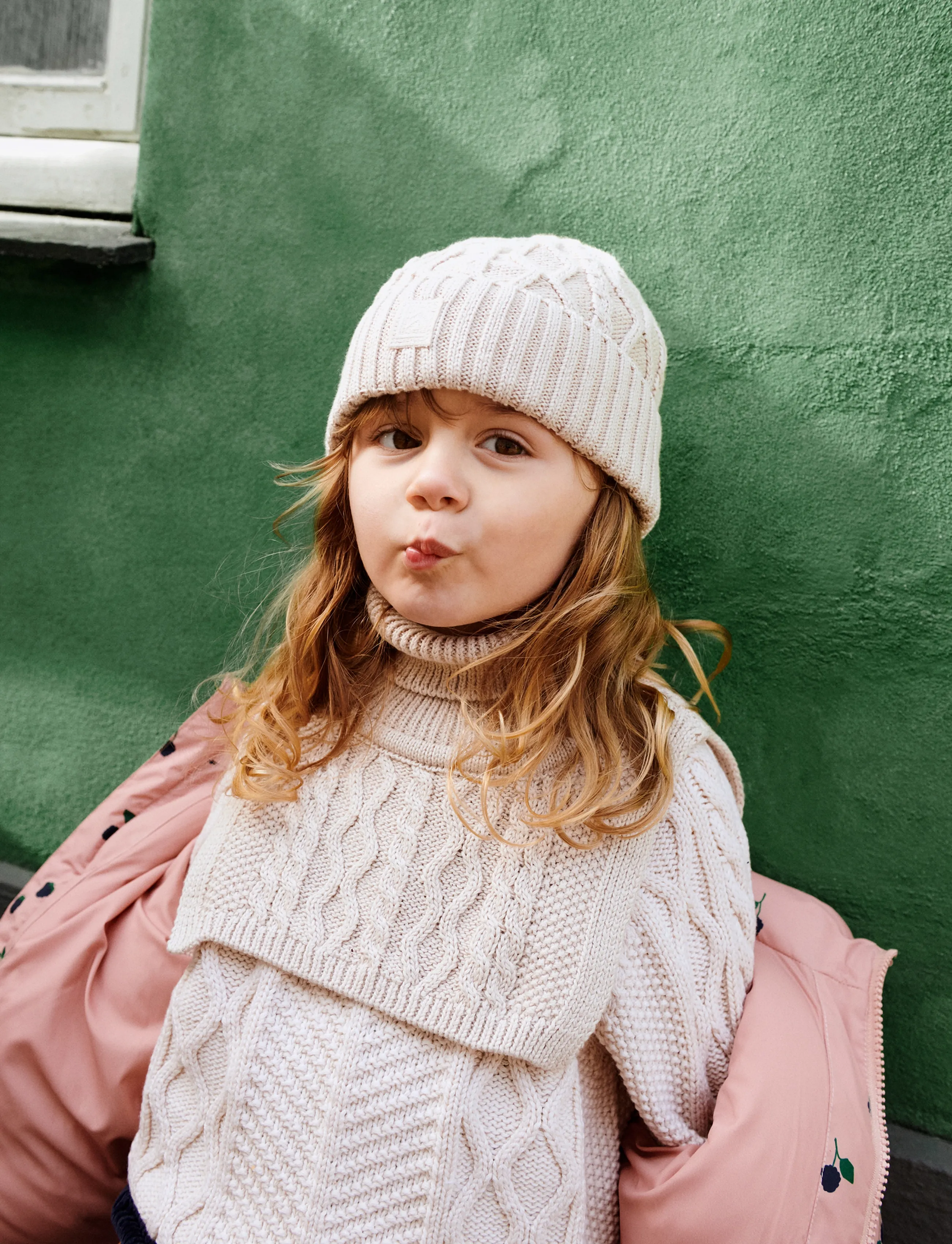 Liewood Ezra Beanie With Cables, 3/4Y, Cream, Huer > Beanie, Børn