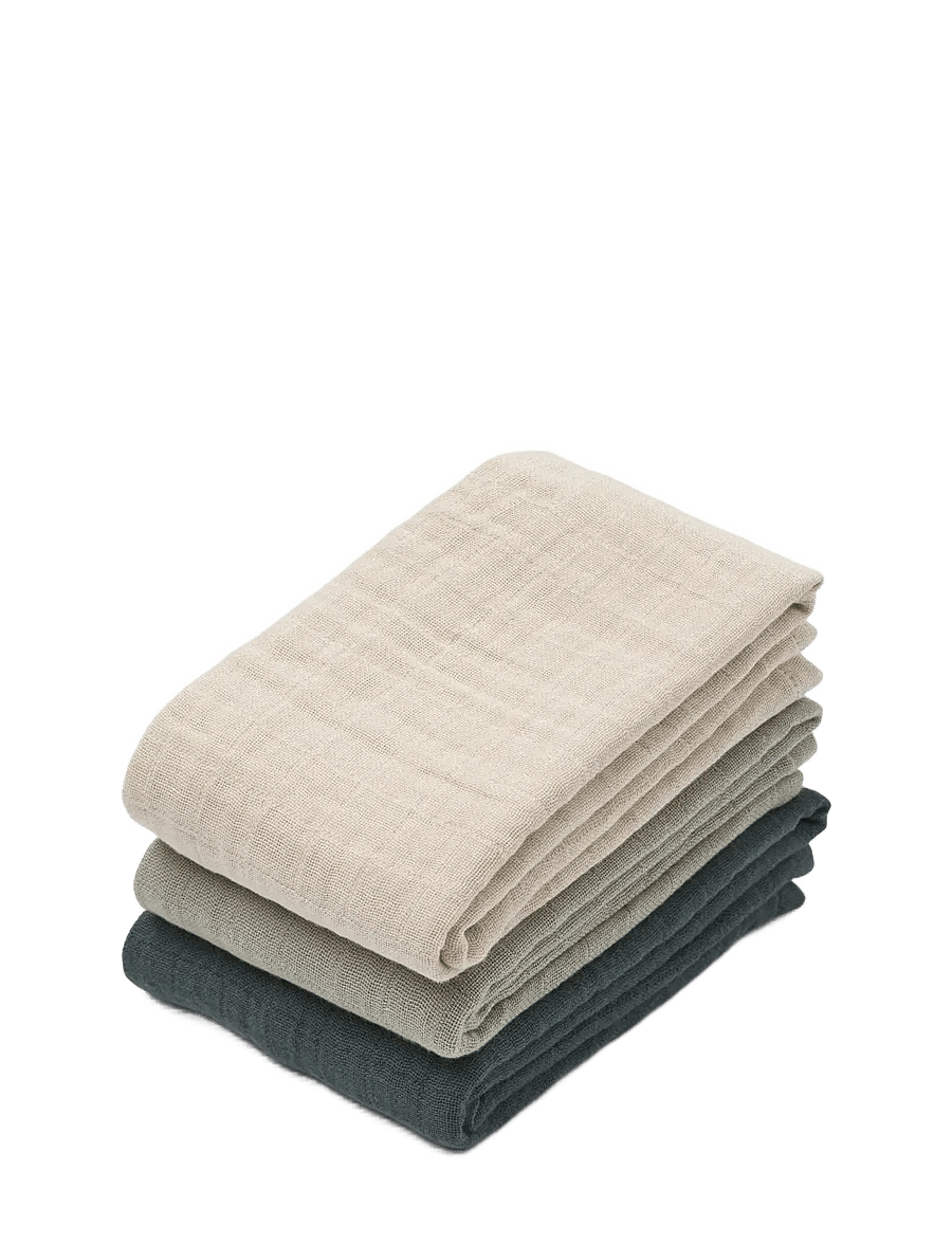 Liewood - Lewis Muslin Cloth 3-Pack - mulltücher - dove blue mix - 0