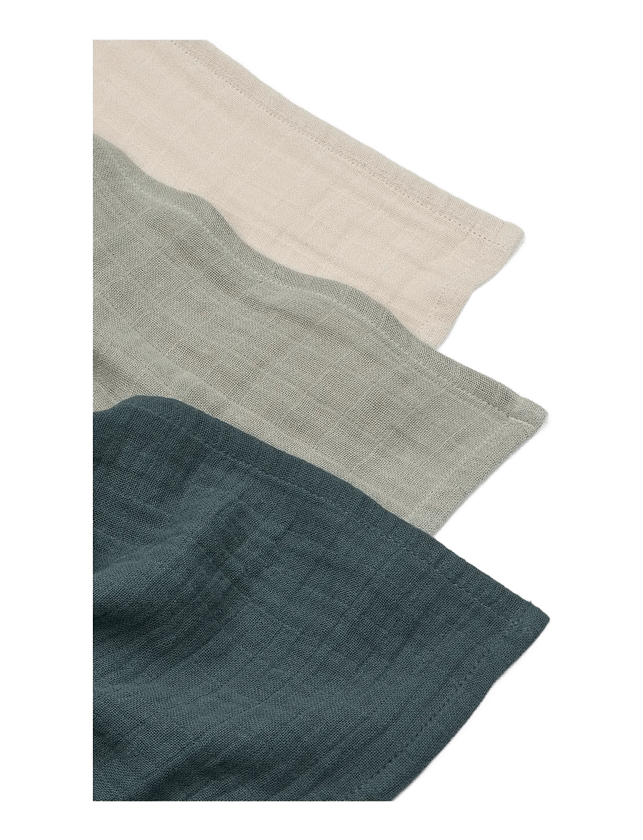 Liewood - Lewis Muslin Cloth 3-Pack - mulltücher - dove blue mix - 1