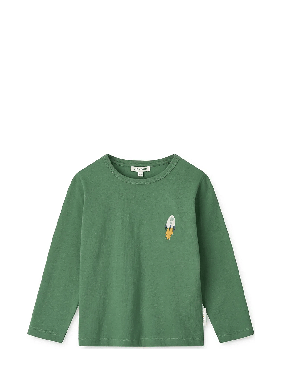 Liewood - Apia Placement Longsleeve T-shirt - långärmade t-shirts - love my planet / dusty ivy multi mix - 0