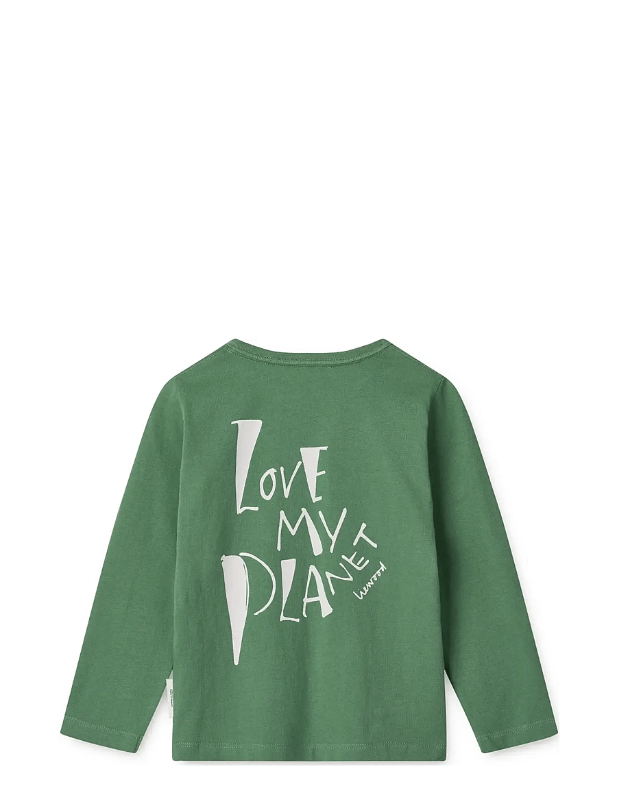 Liewood - Apia Placement Longsleeve T-shirt - långärmade t-shirts - love my planet / dusty ivy multi mix - 1