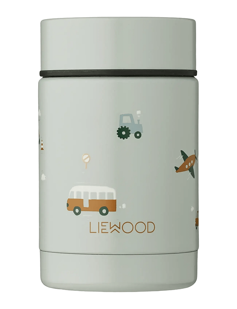 Liewood - Nadja Food Jar - opbevaringsbøtter til babymad - vehicles/dove blue mix - 0