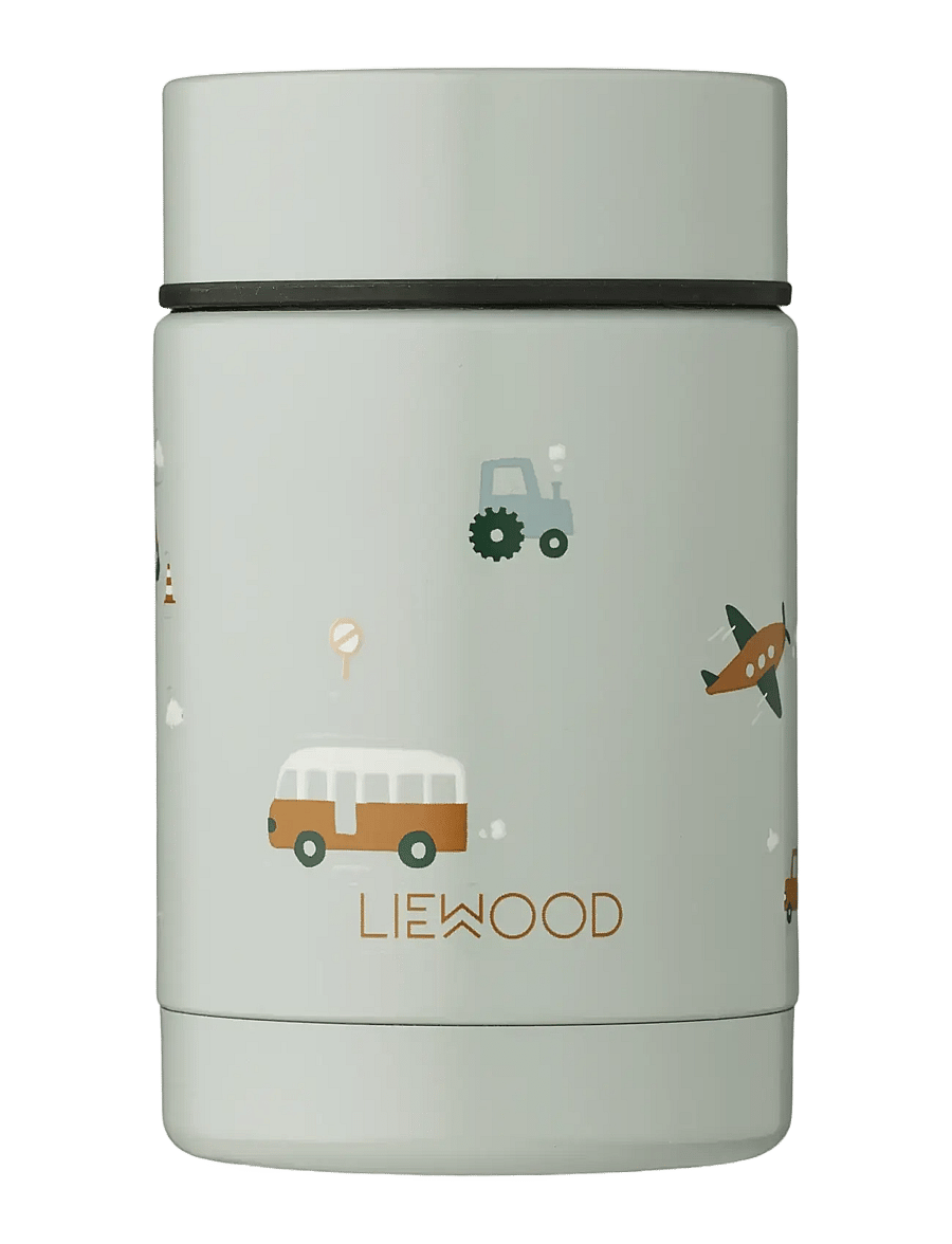 Liewood - Nadja Food Jar - matlådor - vehicles/dove blue mix - 0