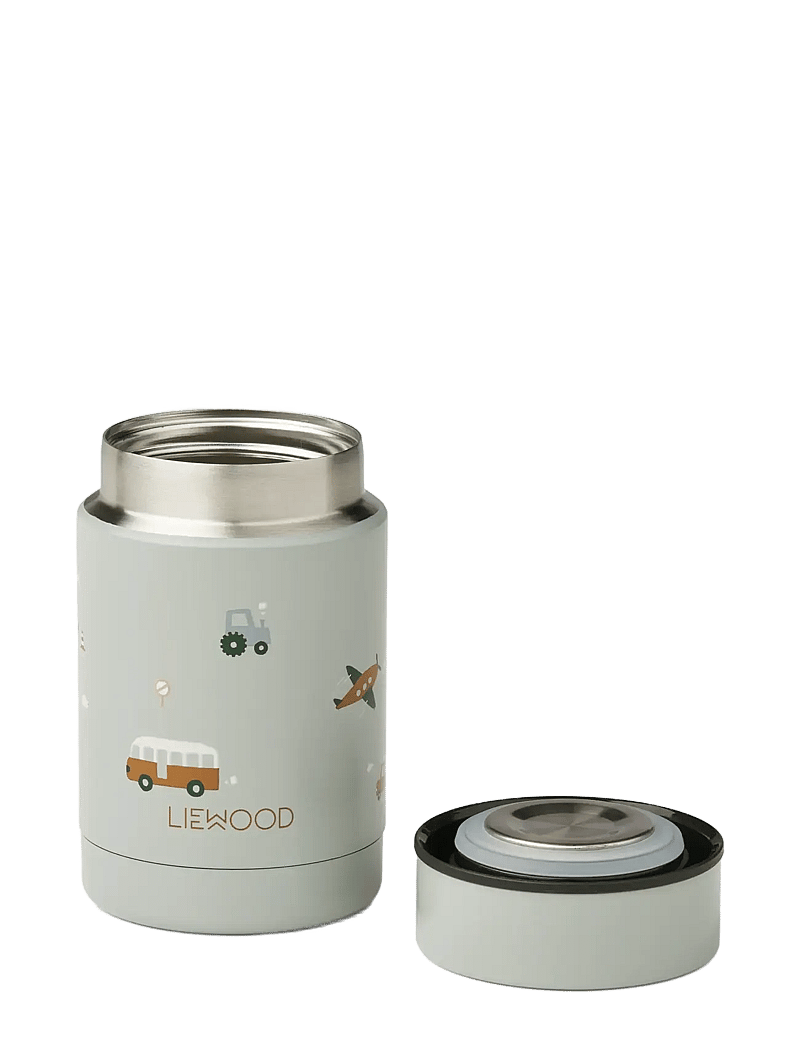 Liewood - Nadja Food Jar - opbevaringsbøtter til babymad - vehicles/dove blue mix - 1