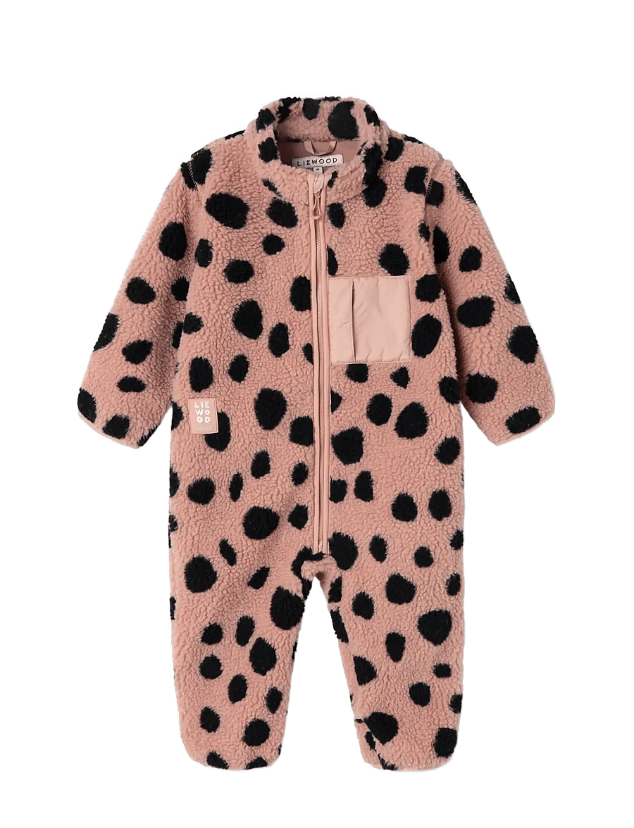 Liewood - Nolano Pile Jumpsuit - fleece coveralls - mega leo spot / pale tuscany - 0