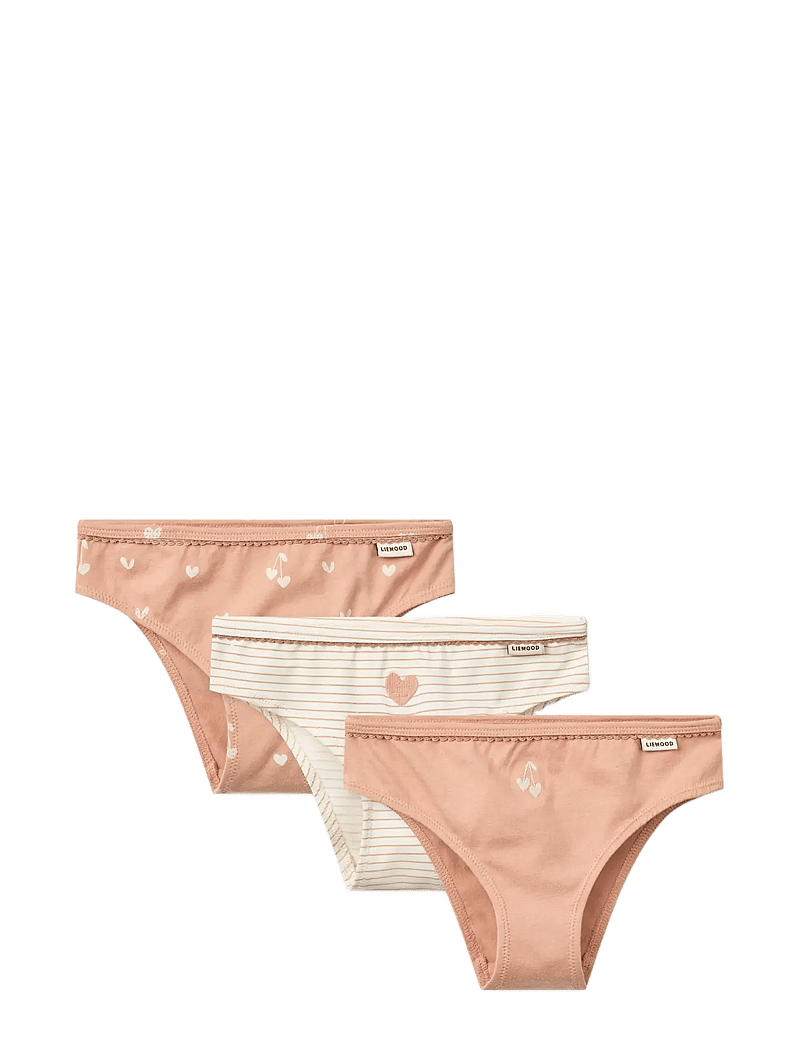 Liewood - Aylin Briefs 3-Pack - trusser - sweethearts / pale tuscany / stripe / heart / mix - 0