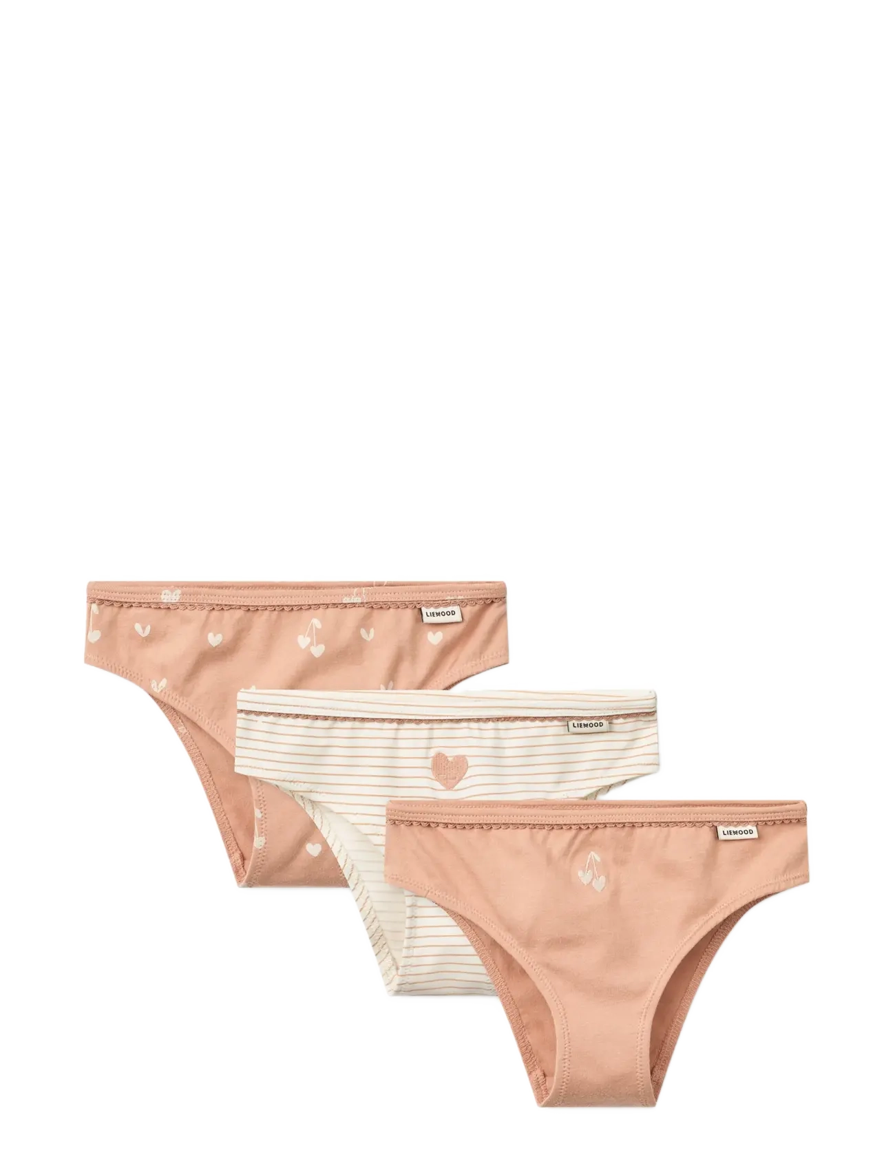 Liewood Aylin Briefs 3-Pack - Riided - SWEETHEARTS / PALE TUSCANY / STRIPE / HEART / MIX / pink/rose