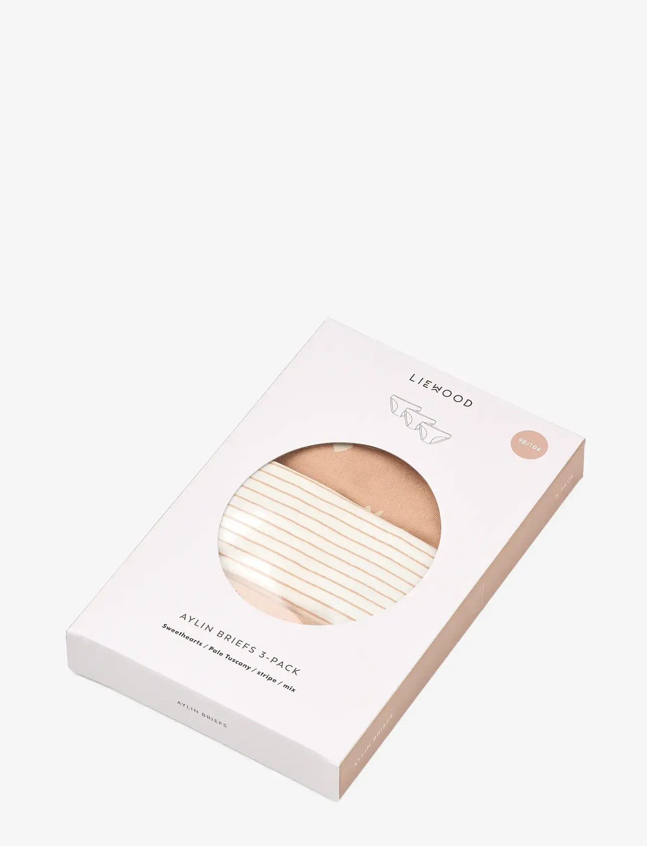 Liewood - Aylin Briefs 3-Pack - trusser - sweethearts / pale tuscany / stripe / heart / mix - 4