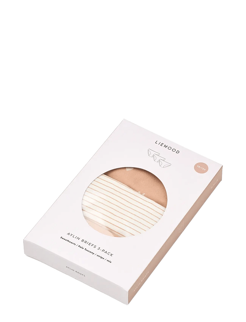 Liewood - Aylin Briefs 3-Pack - trusser - sweethearts / pale tuscany / stripe / heart / mix - 4