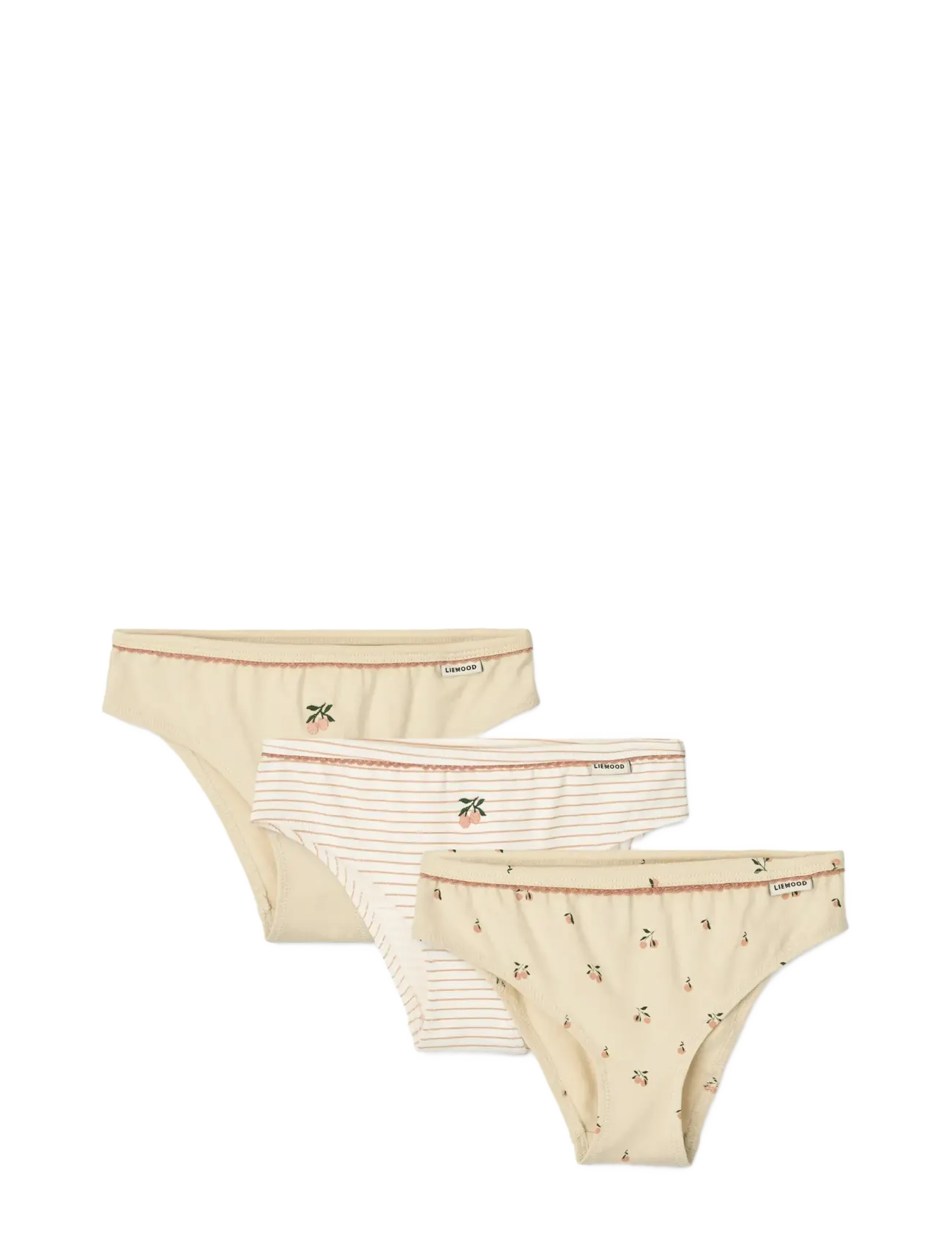 Liewood Aylin Briefs 3-Pack - Trosor - MINI PEACH SEA SHELL MIX / beige