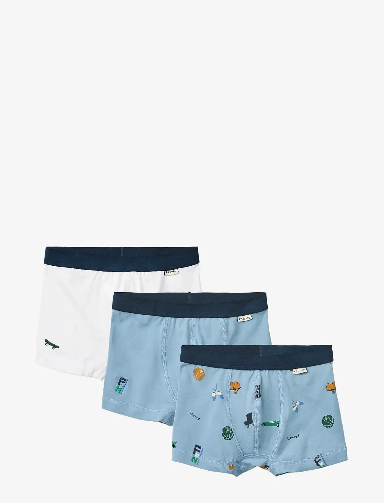 Liewood - Marvin Boxers 3-Pack - kalsonger - fun / crisp white / beach blue / mix - 0