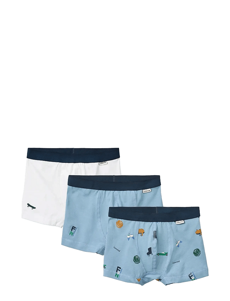 Liewood - Marvin Boxers 3-Pack - kalsonger - fun / crisp white / beach blue / mix - 0