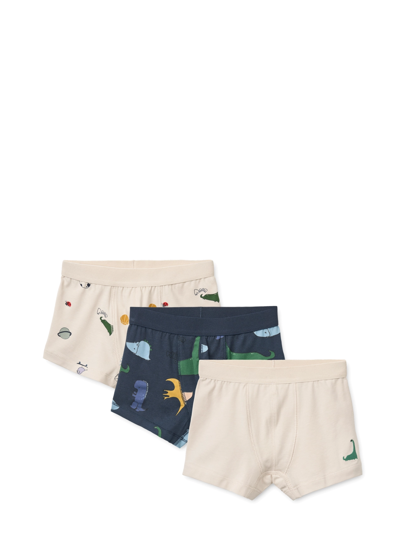 Liewood Marvin Boxers 3-Pack - Riided - DINO ROAR MIX / cream