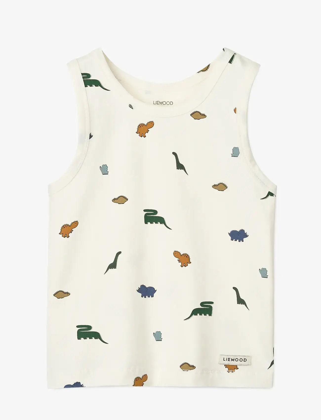 Liewood - Faris Printed Tank Top 2-pack - Ærmeløs undertrøje - mini dinosaurs creme / stripe mix - 2