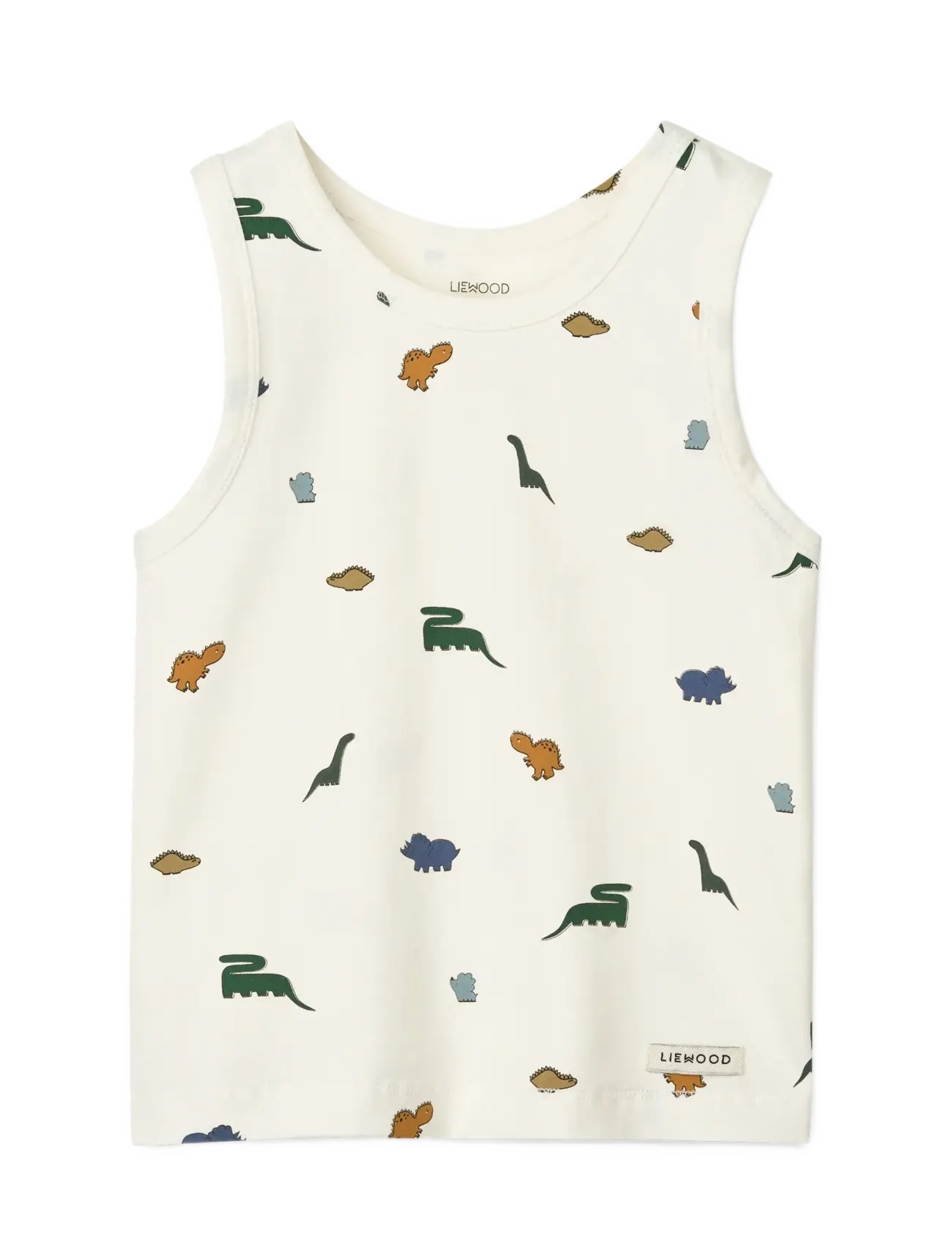 Liewood - Faris Printed Tank Top 2-pack - tanktops - mini dinosaurs creme / stripe mix - 2