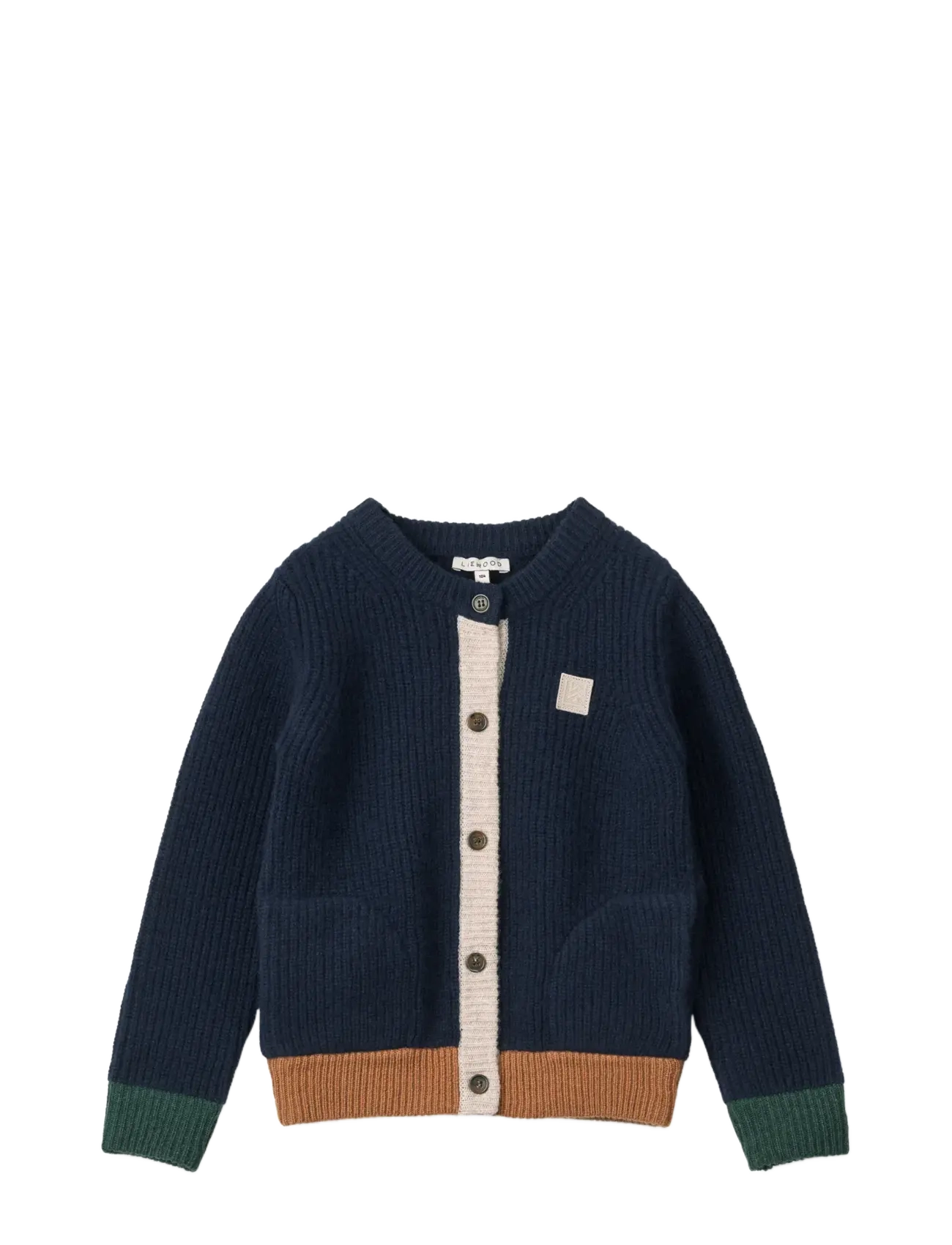 Liewood Tiago Knit Cardigan, 122/128, Blue, Strik > Cardigans, Børn