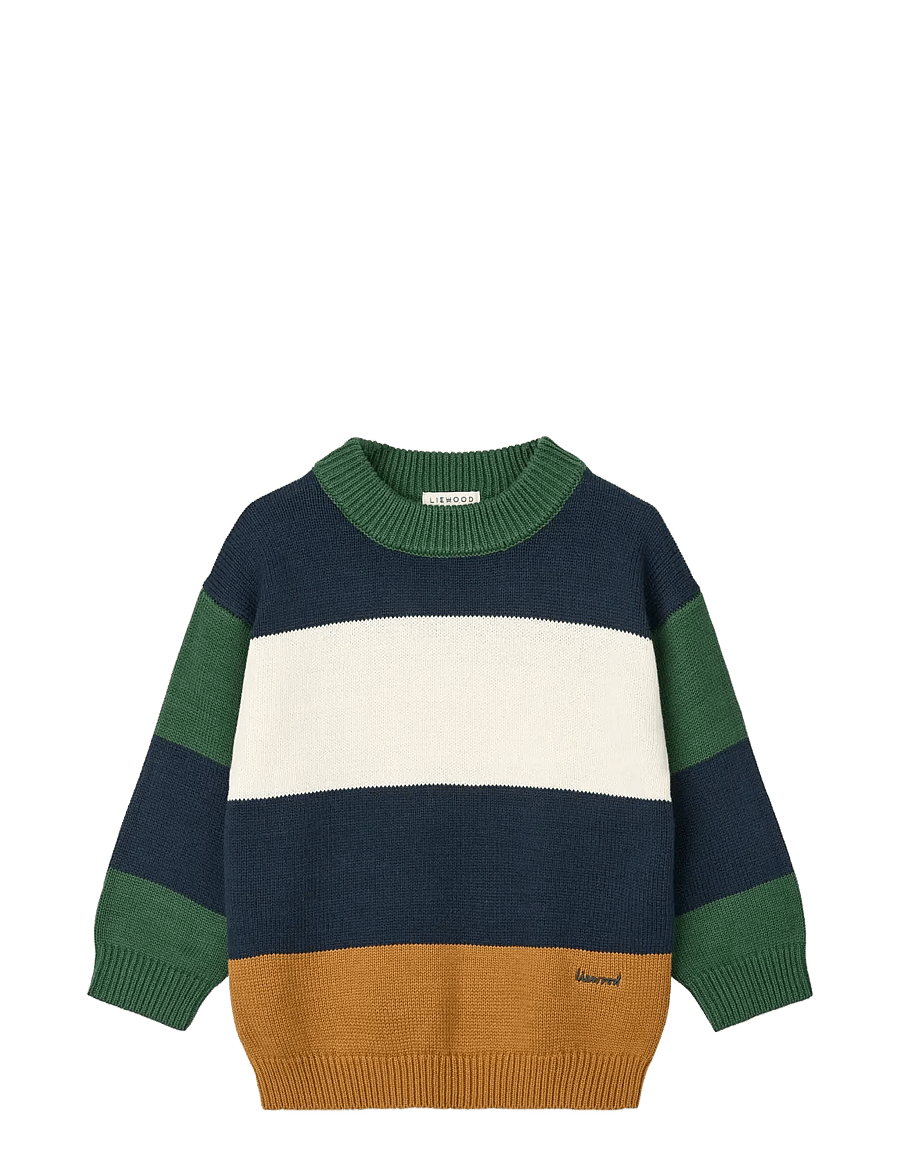 Liewood - Orlane Stripe Knit Jumper - pullover - classic navy multi mix - 0