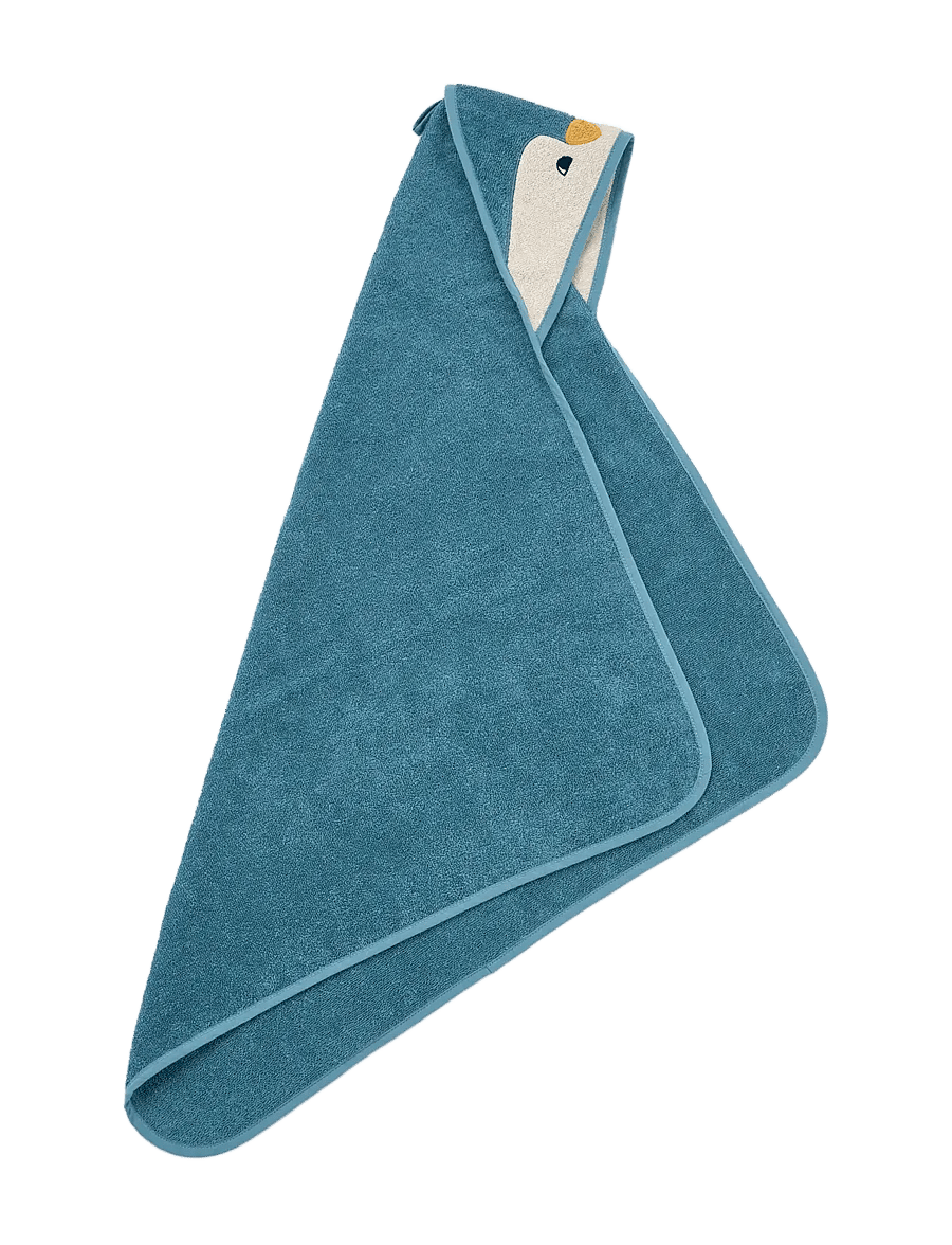 Liewood - Albert Penguin Hooded towel - towels - oceanview mix - 1