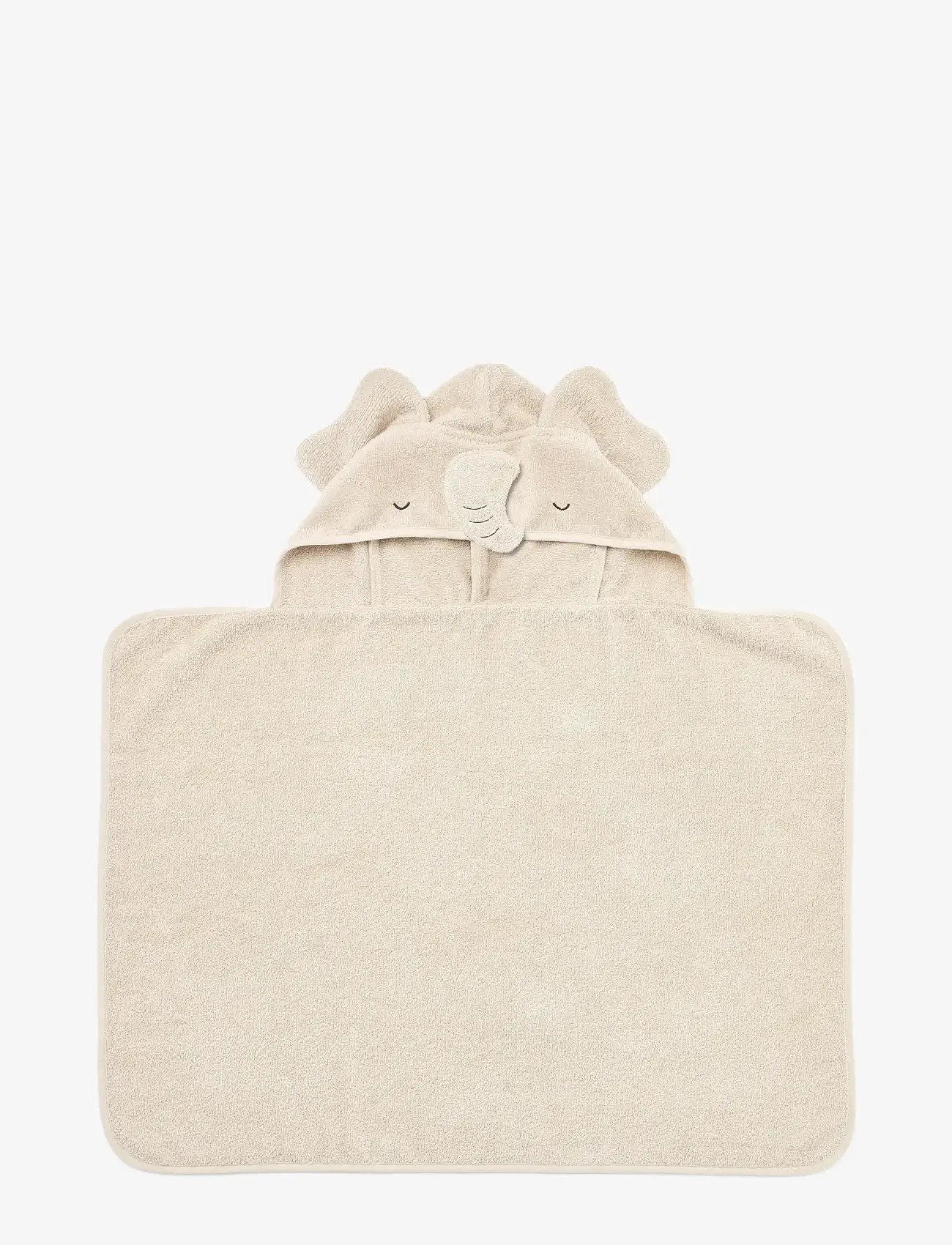 Liewood - Vilas Elephant Baby Hooded Towel - håndklæder - sandy - 0