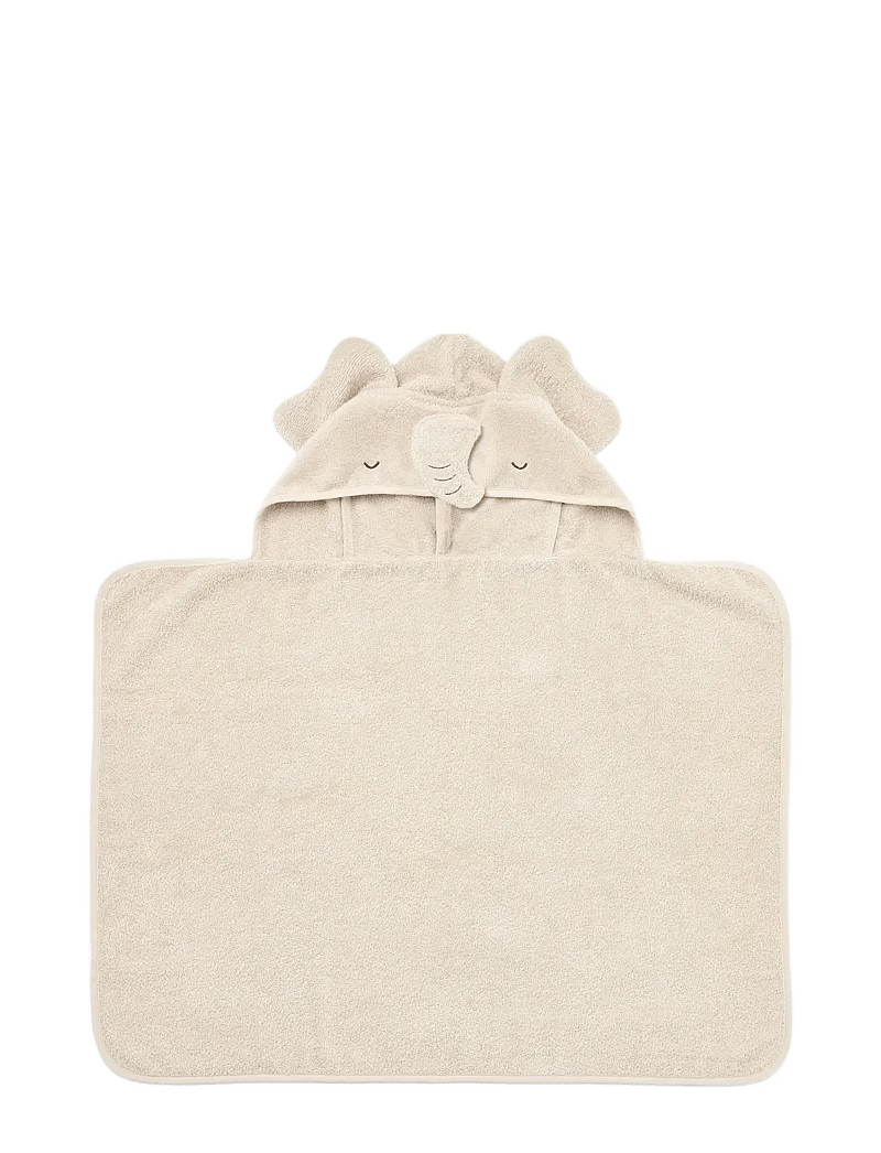 Liewood - Vilas Elephant Baby Hooded Towel - håndklæder - sandy - 0