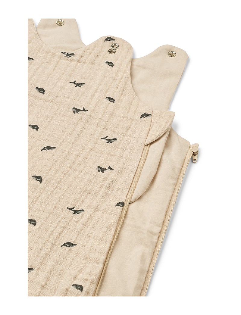 Liewood - Flora Printed Sleeping Bag - sovpåsar - mini whale / sandy - 1
