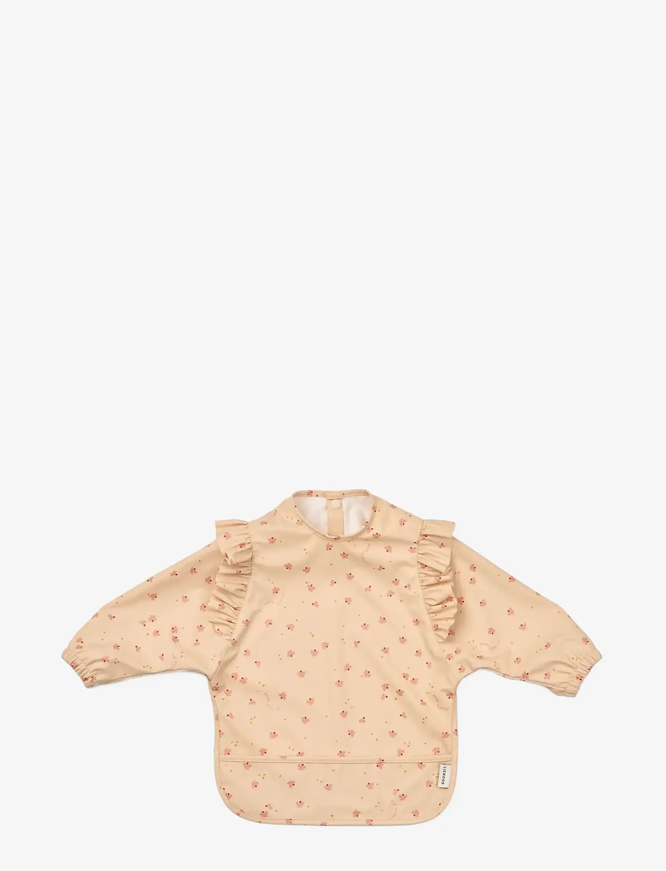 Liewood - Merle Ruffle Cape Bib - long sleeve bibs - mini butterfly / apple blossom - 1