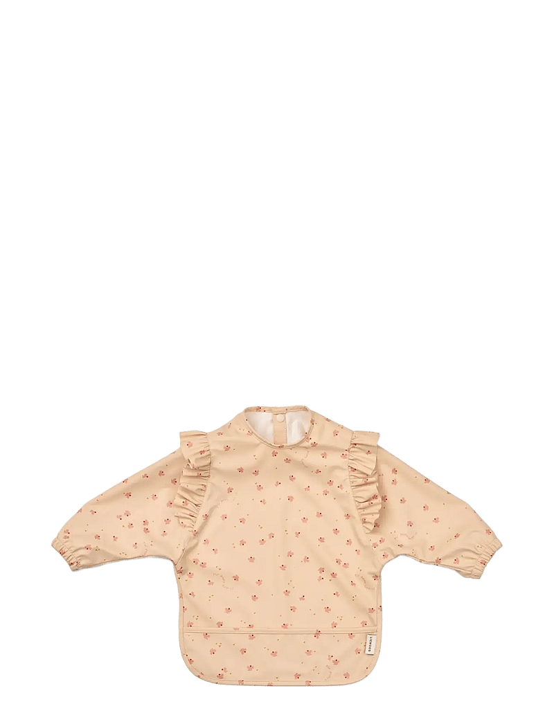 Liewood - Merle Ruffle Cape Bib - long sleeve bibs - mini butterfly / apple blossom - 1