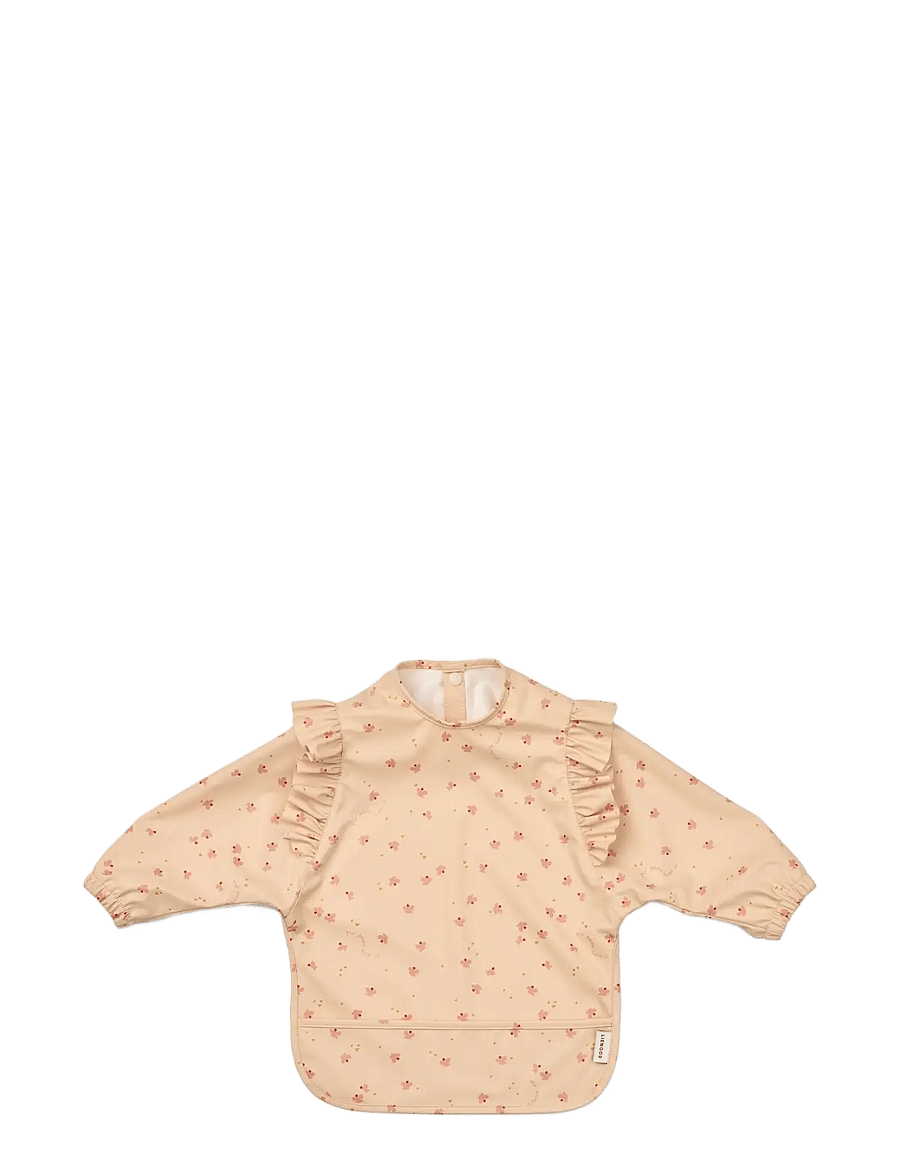 Liewood - Merle Ruffle Cape Bib - pitkähihainen ruokalappu - mini butterfly / apple blossom - 1