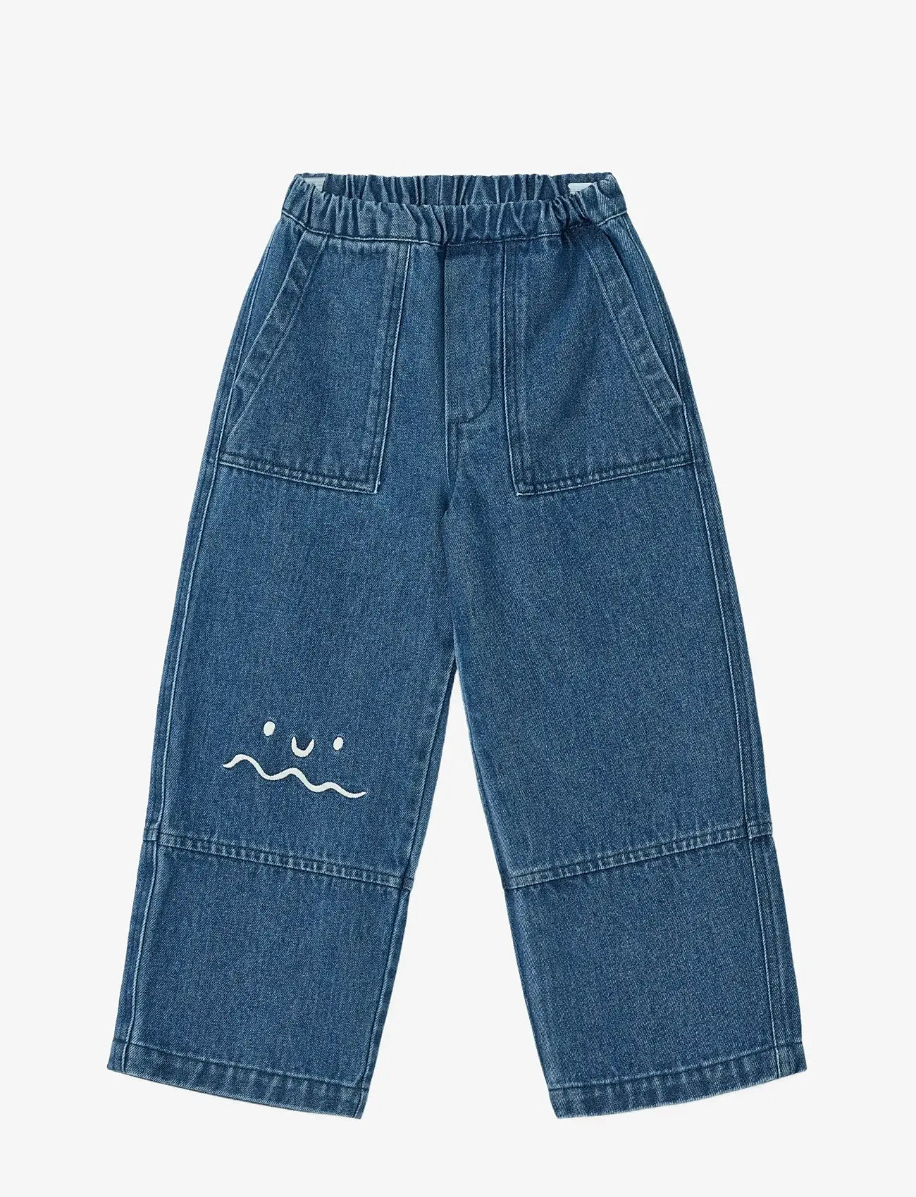 Liewood - Cesar Placement Denim Pants - loose jeans - medium blue denim - 1