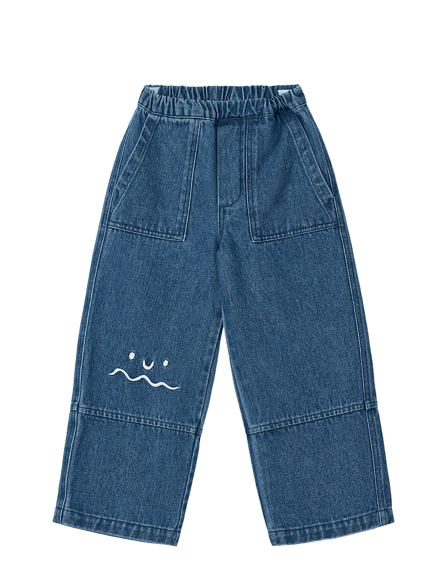 Liewood - Cesar Placement Denim Pants - loose jeans - medium blue denim - 1