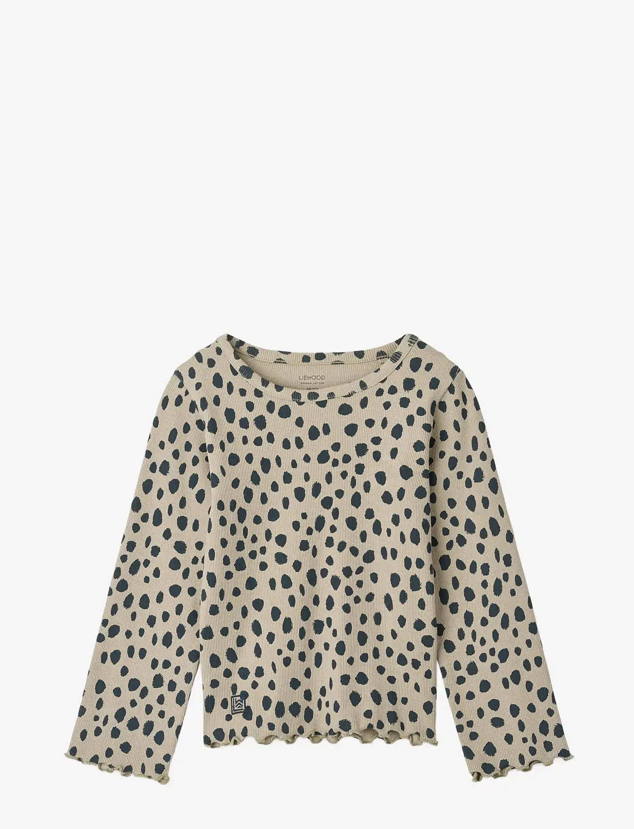Liewood - Nieve Printed Longsleeve Rib T-shirt - långärmade - leo spots / mist - 0