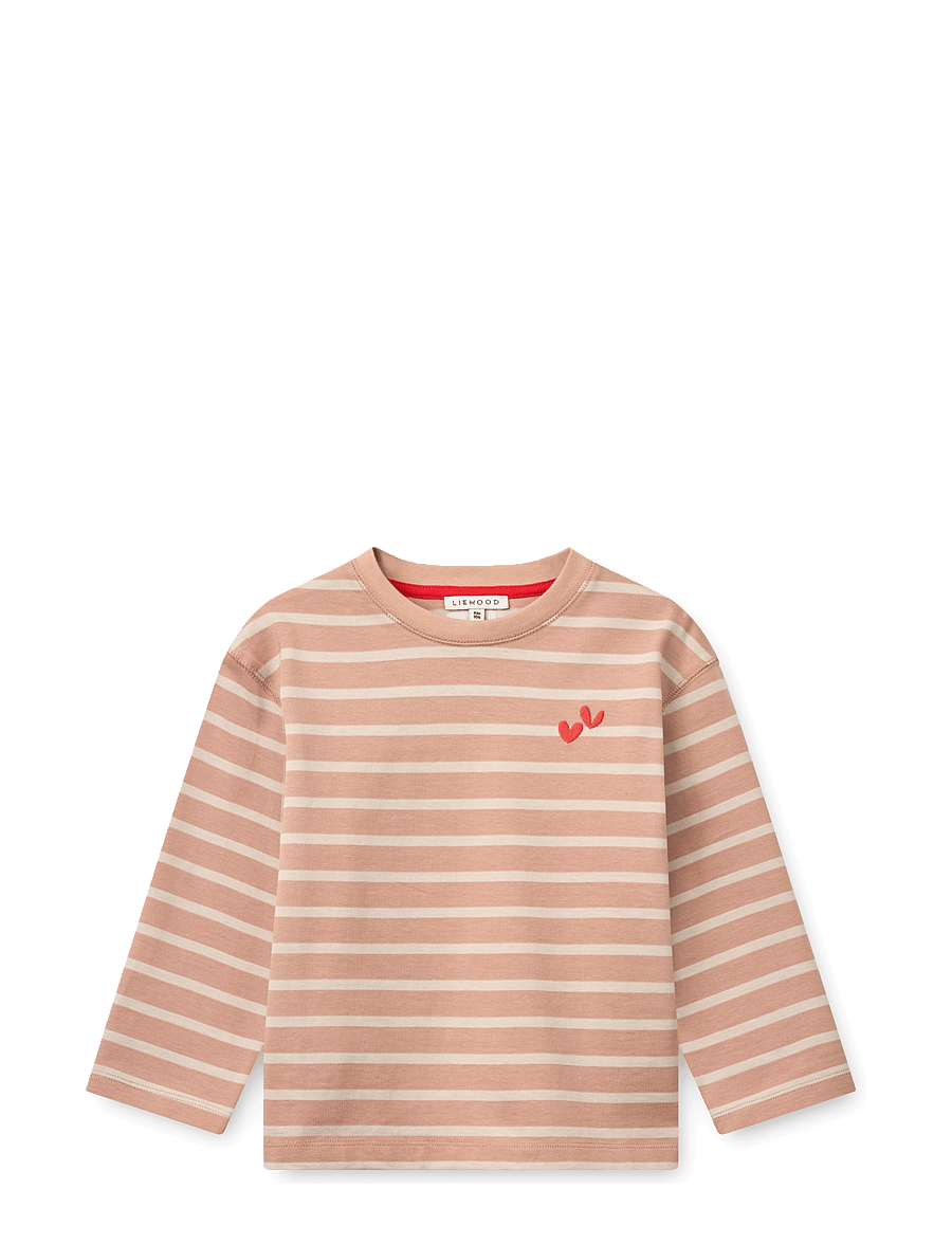 Liewood - Tyler Stripe LS T-shirt - pikkade varrukatega - pale tuscany / sandy stripe - 1