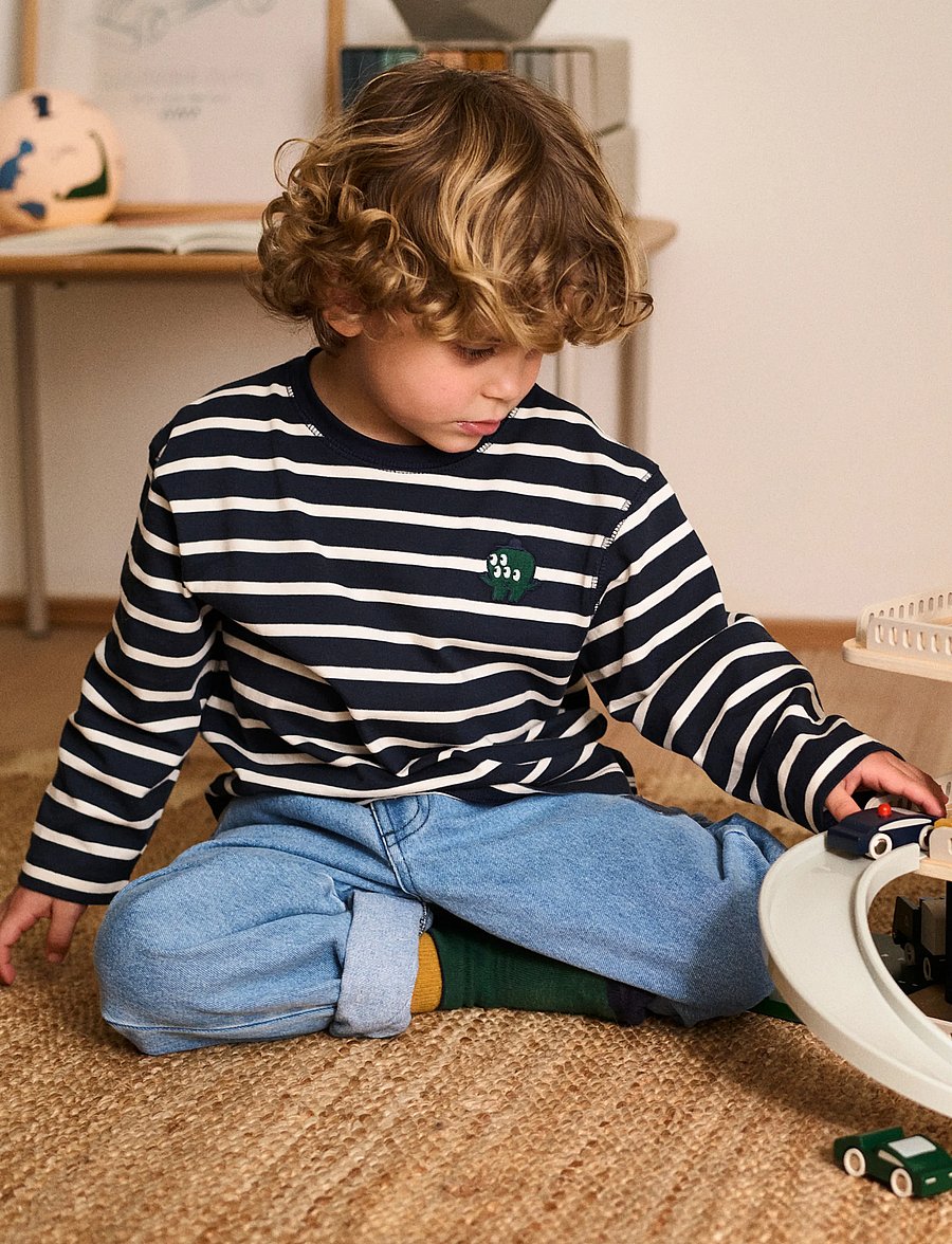 Liewood - Tyler Stripe LS T-shirt - pikkade varrukatega - y/d stripe classic navy / creme de la creme - 0