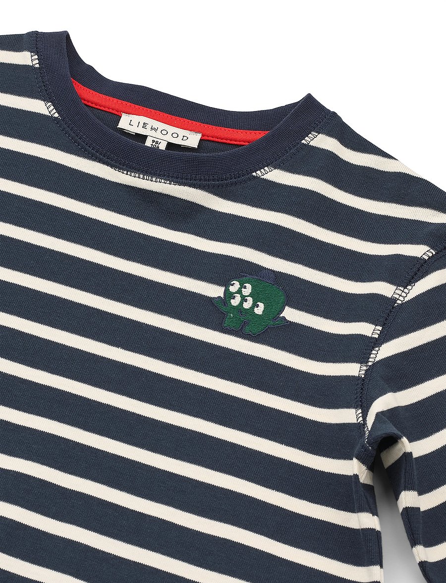 Liewood - Tyler Stripe LS T-shirt - pikkade varrukatega - y/d stripe classic navy / creme de la creme - 4