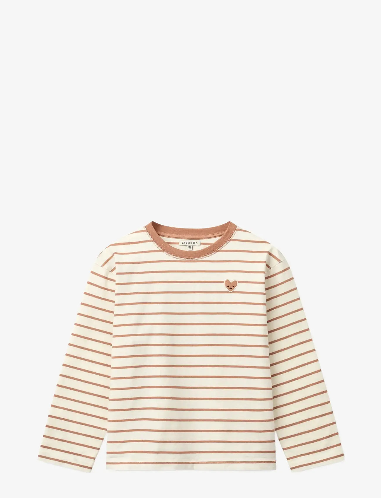 Liewood - Tyler Stripe LS T-shirt - langærmede - heart tuscany rose / creme de la creme - 1