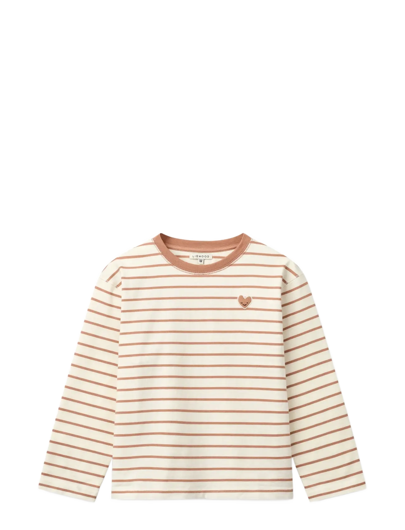 Liewood Tyler Stripe LS T-shirt - Clothing - HEART TUSCANY ROSE / CREME DE LA CREME / cream