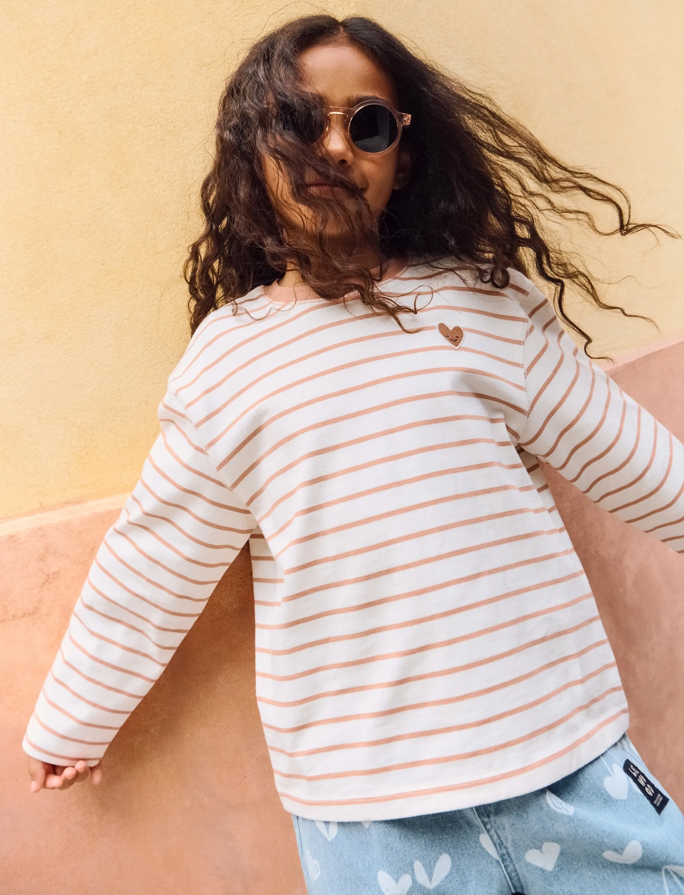 Liewood - Tyler Stripe LS T-shirt - langärmelige - heart tuscany rose / creme de la creme - 0
