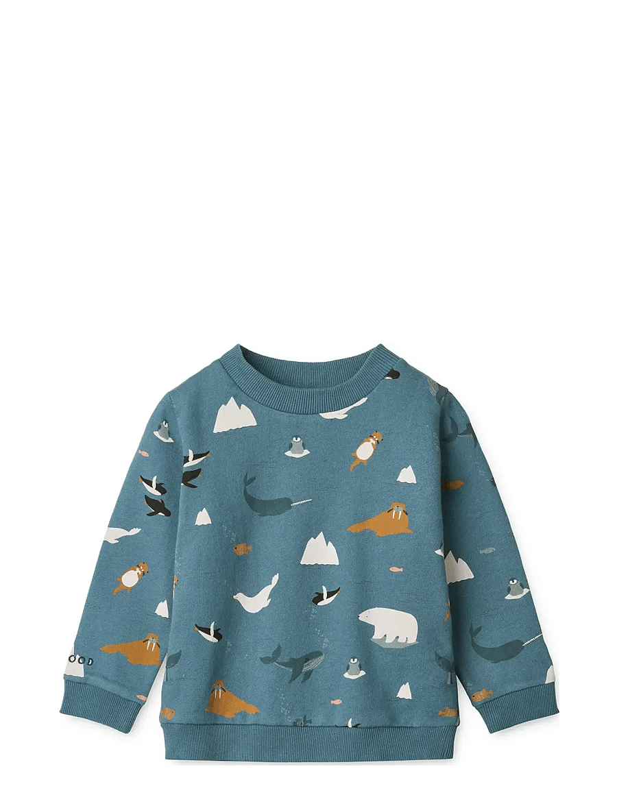 Liewood - Thora Printed Sweatshirt - sweatshirts - arctic sea / ocean view - 0