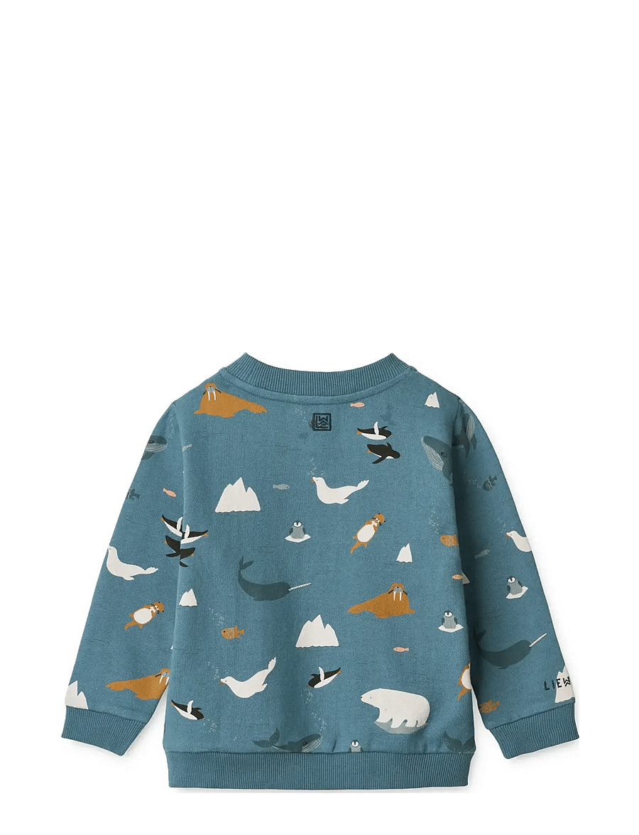 Liewood - Thora Printed Sweatshirt - sweatshirts - arctic sea / ocean view - 1