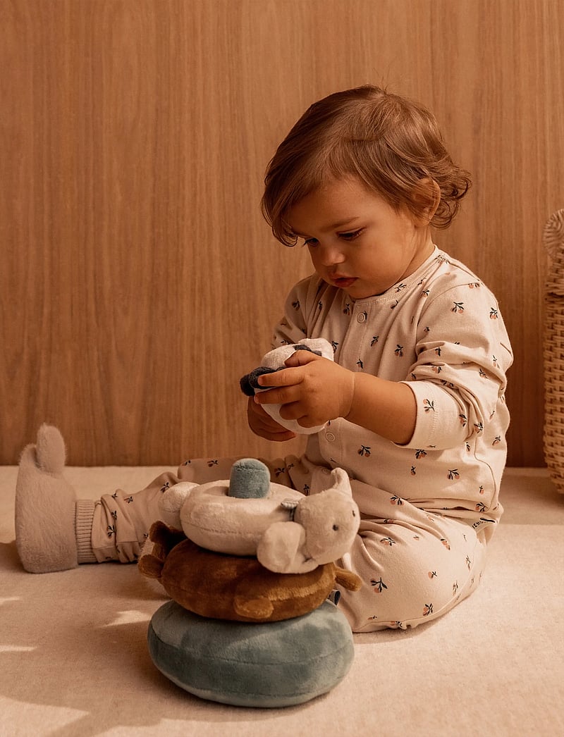 Liewood - Birk printed pyjamas jumpsuit - sleeping overalls - peach mini / sea shell - 3