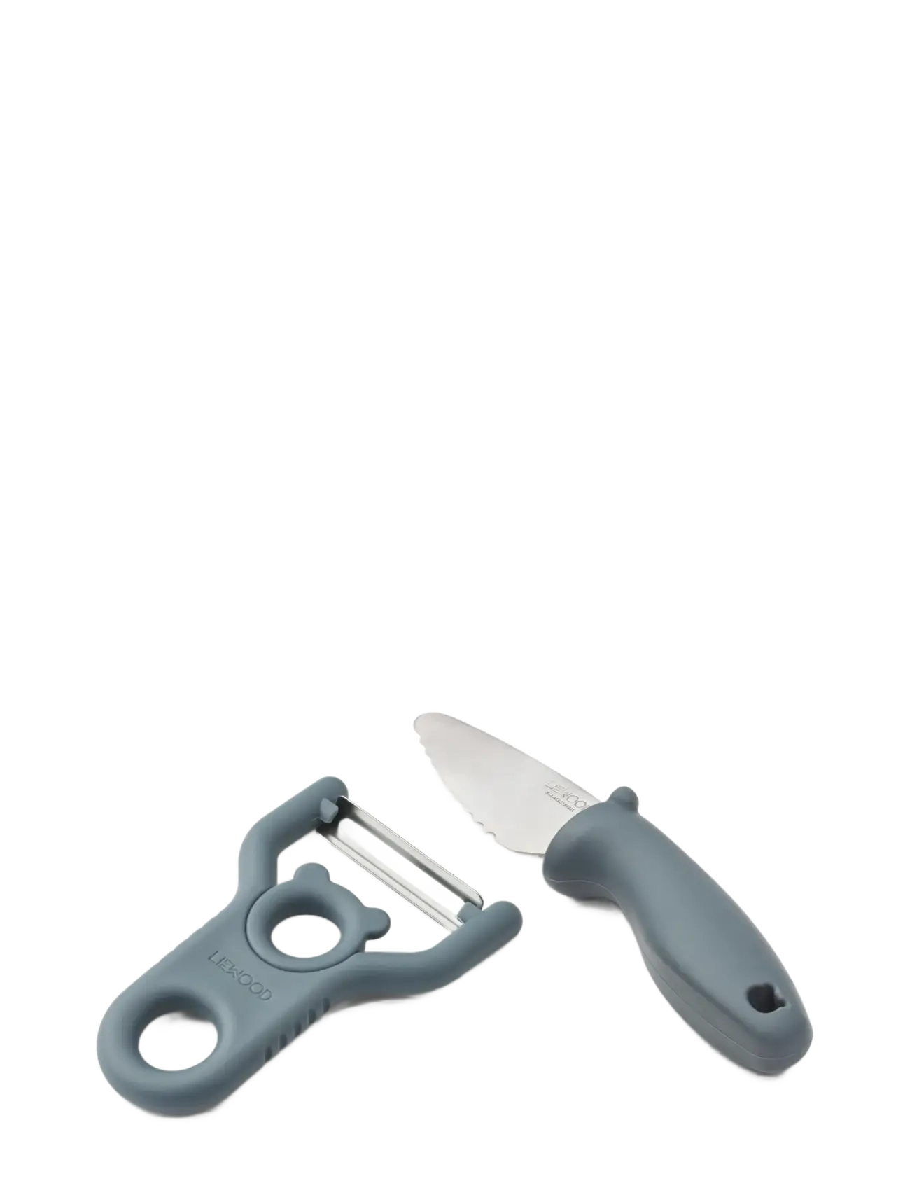 Liewood Pertense Peeler & Knife Set - Küpsetamine ja toiduvalmistamine - WHALE BLUE / silver